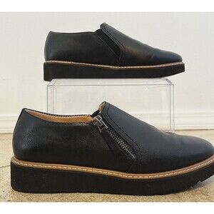 Naturalizer Edna Womens Loafers Wedge Heel Black Manmade Size 8W